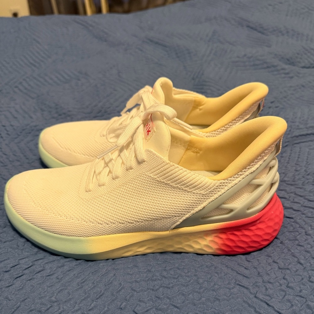 Women's White and Pink Gradient Sneakers